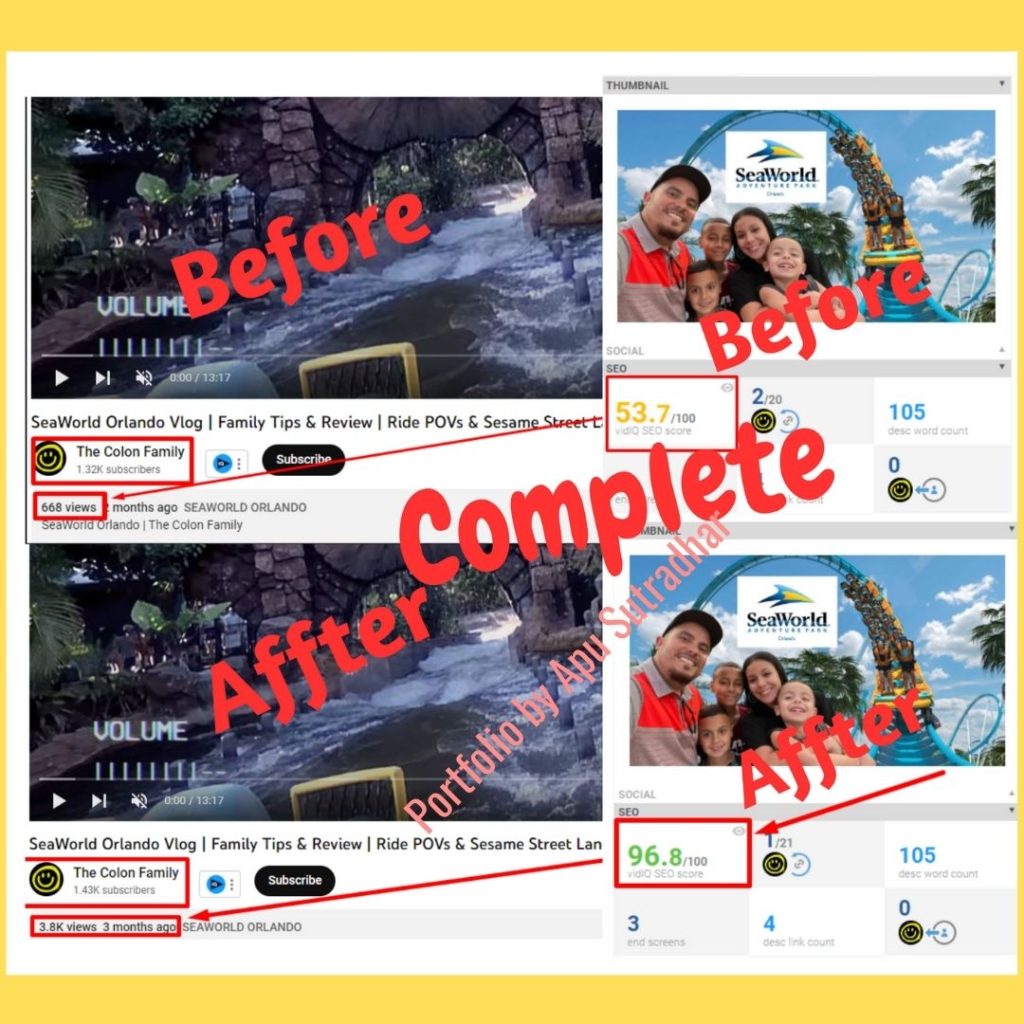 YouTube Video SEO Portfolio by Apu Sutradhar